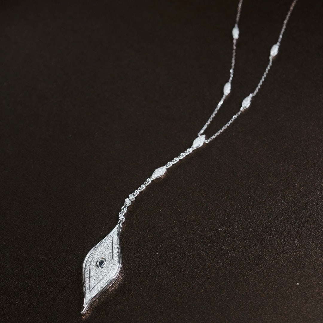 14k Gold 0.75 Ct Natural H Diamond Necklace - 8