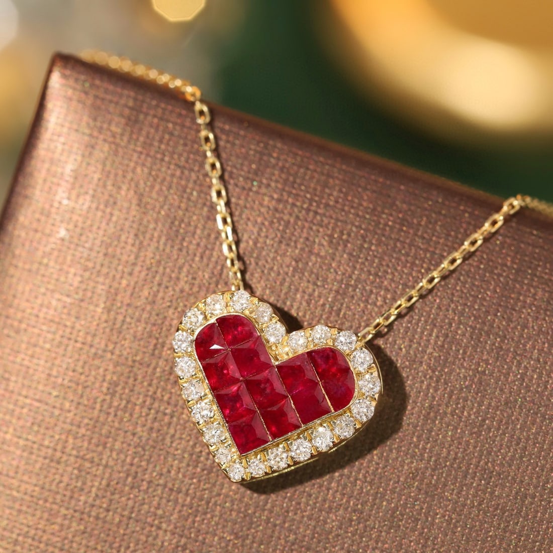 14k Gold 0.90 Ctw Natural Ruby & Diamond Necklace - 6