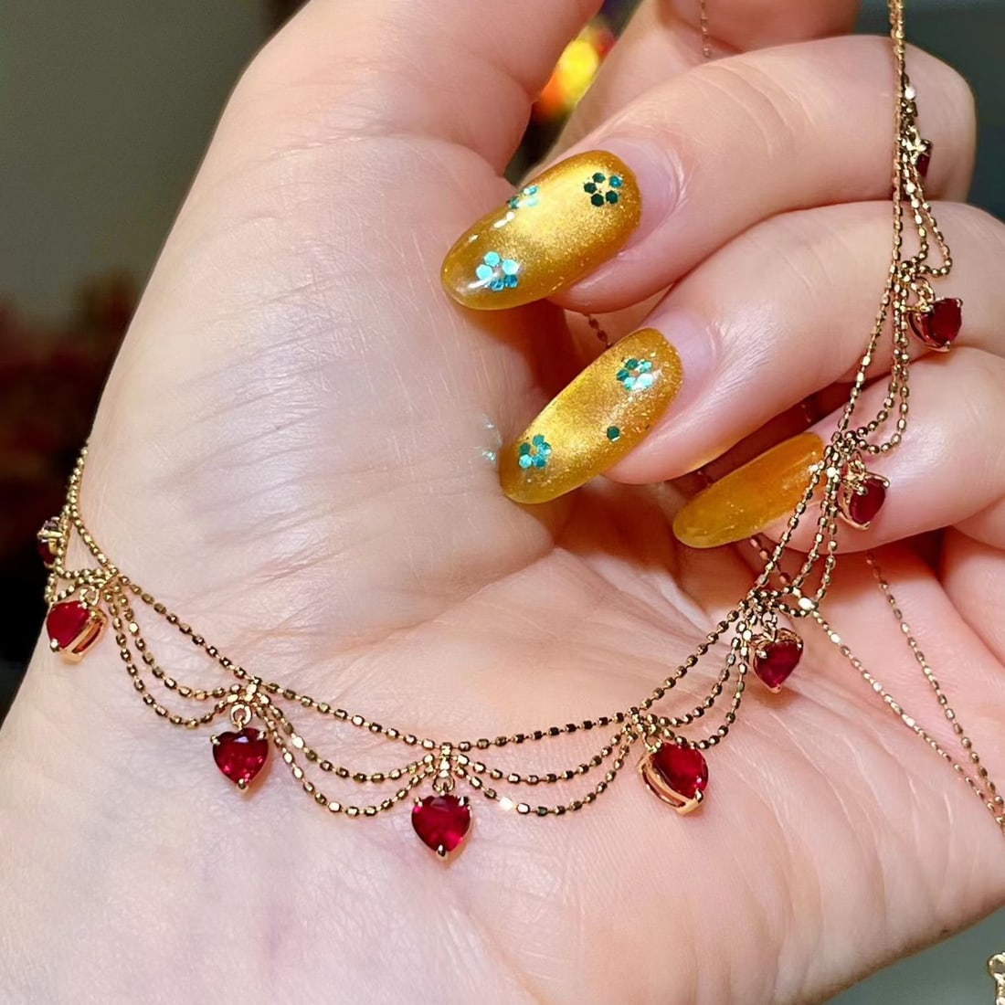 14k Gold 3.05 Ct Natural Ruby Necklace - 4