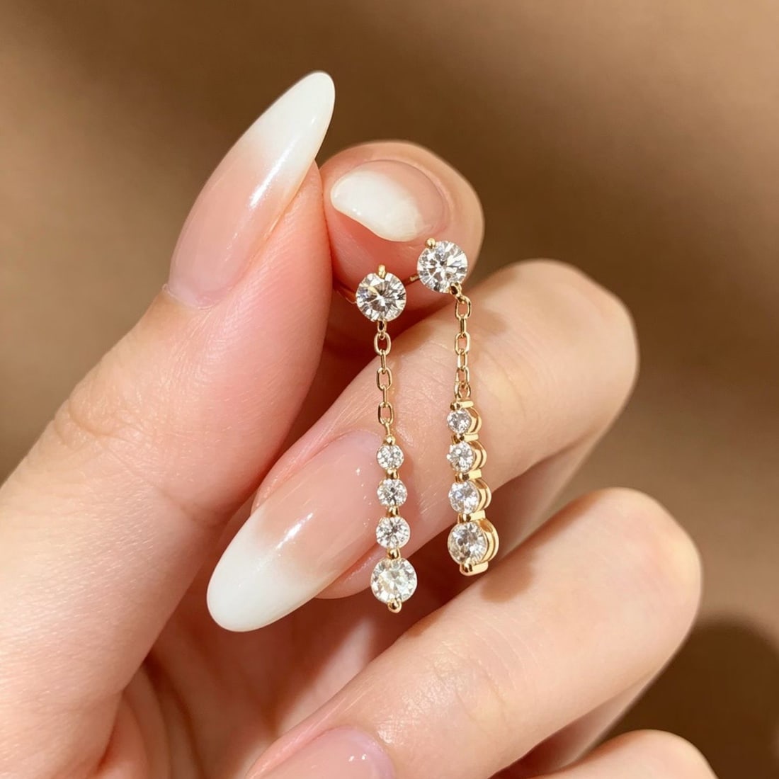 14k Gold 0.5 Ct Natural H Diamond Earrings - 6