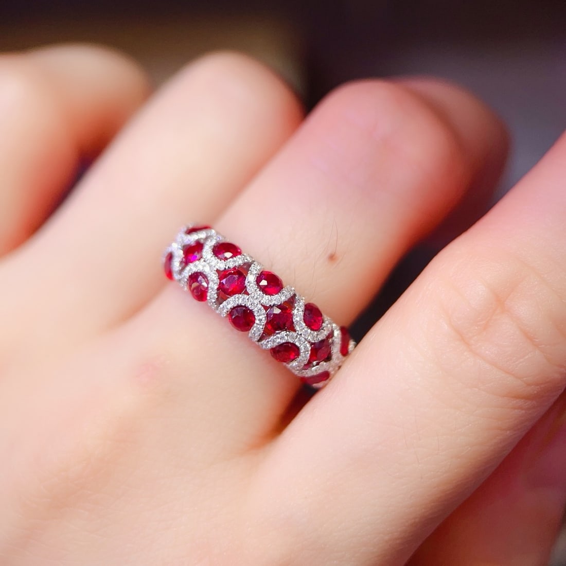 14k Gold 1.9 Ct Natural Ruby & Diamond Ring - 6