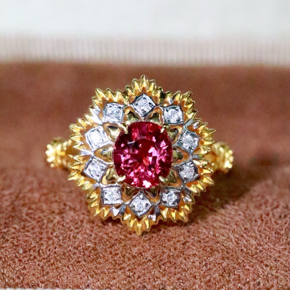 14k Gold 1.11 Ctw Natural Ruby & Diamond Ring (1 of 7)
