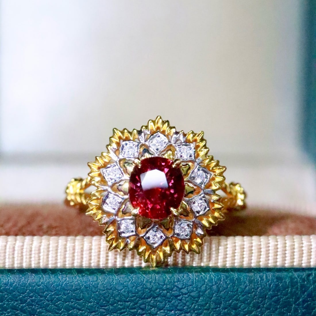 14k Gold 1.11 Ctw Natural Ruby & Diamond Ring - 3