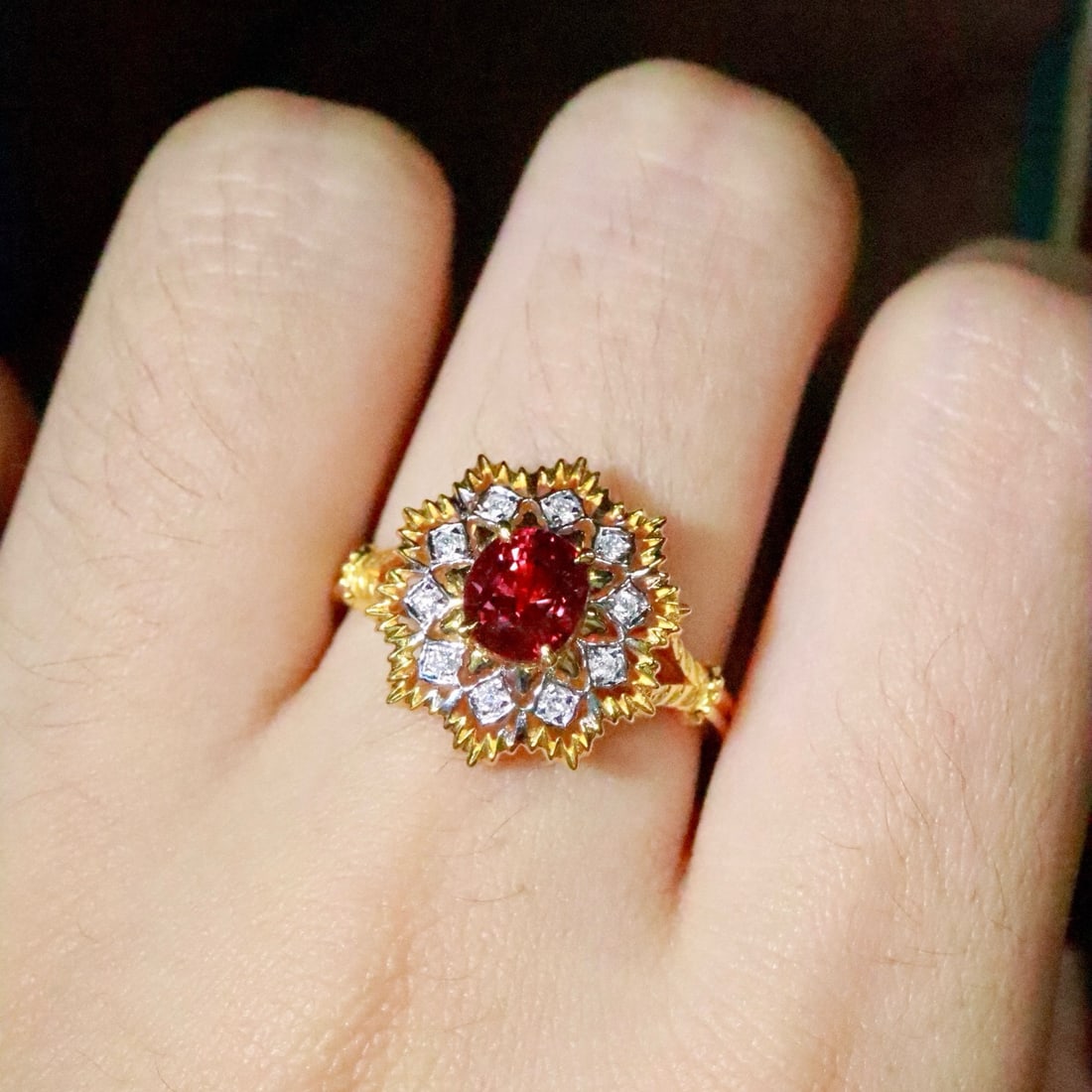 14k Gold 1.11 Ctw Natural Ruby & Diamond Ring - 5