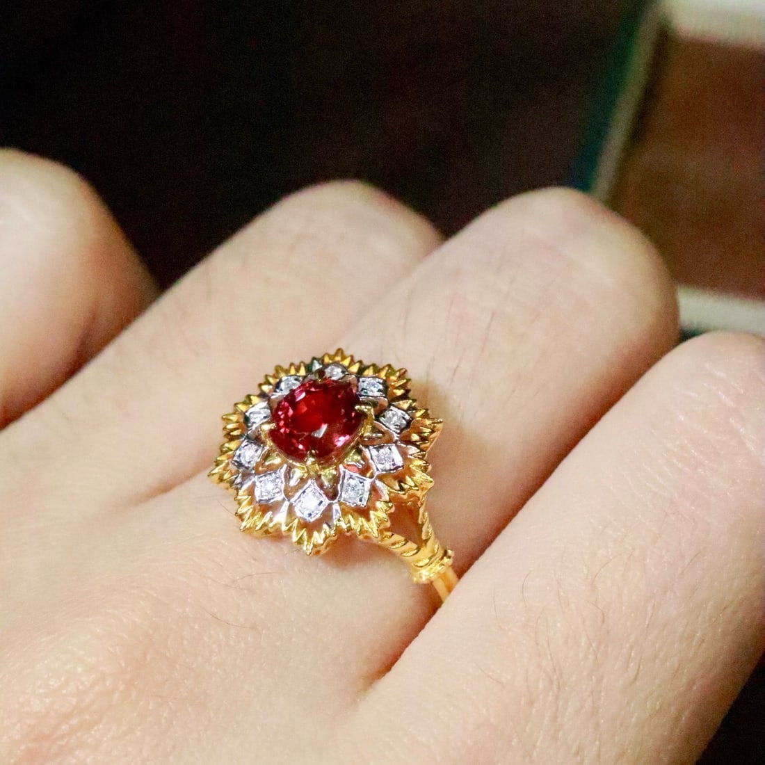 14k Gold 1.11 Ctw Natural Ruby & Diamond Ring - 6