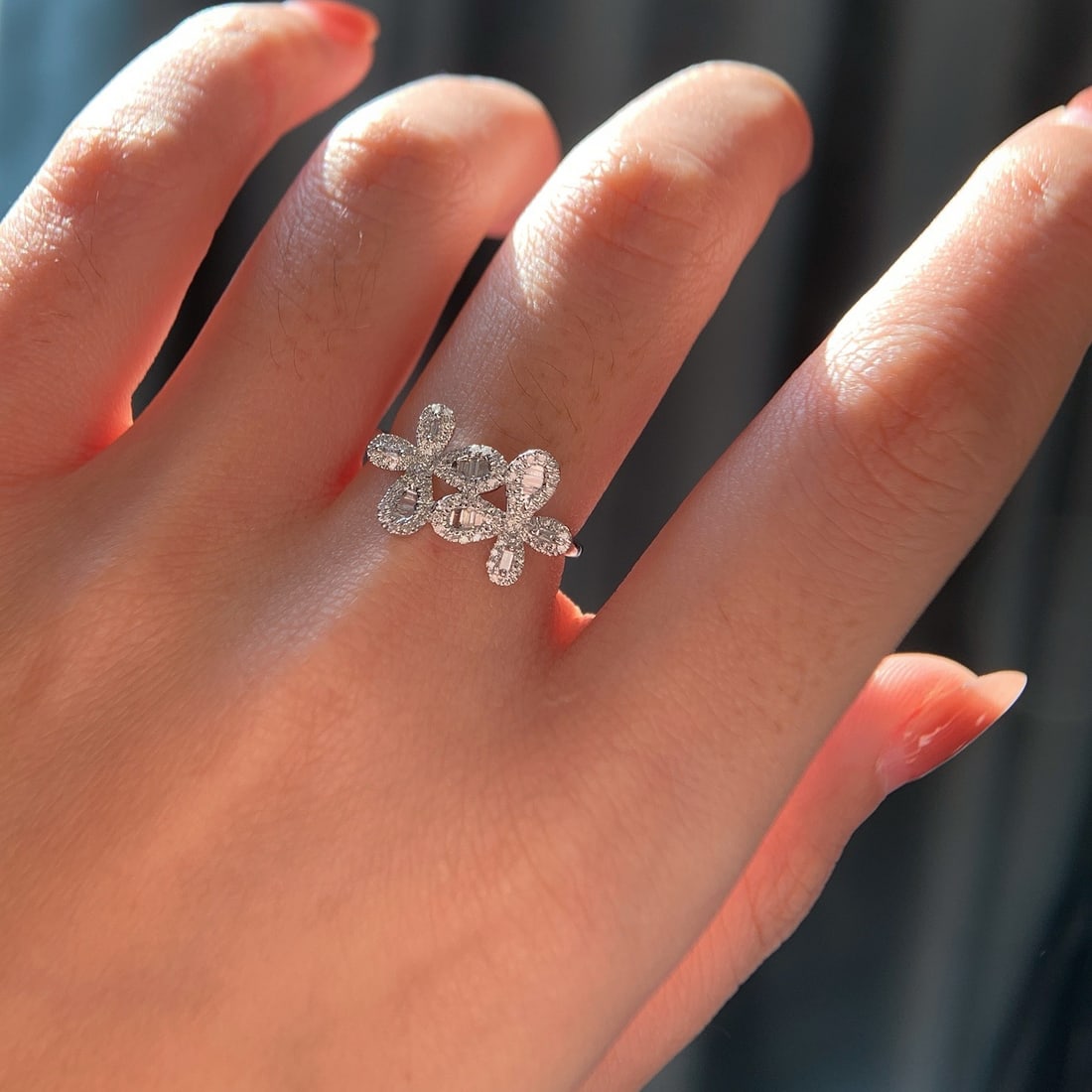14k Gold 0.3 Ct Natural H Diamond Ring - 7
