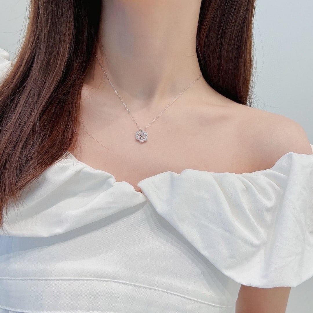 14k Gold 0.63 Ctw Natural H Diamond Necklace - 3