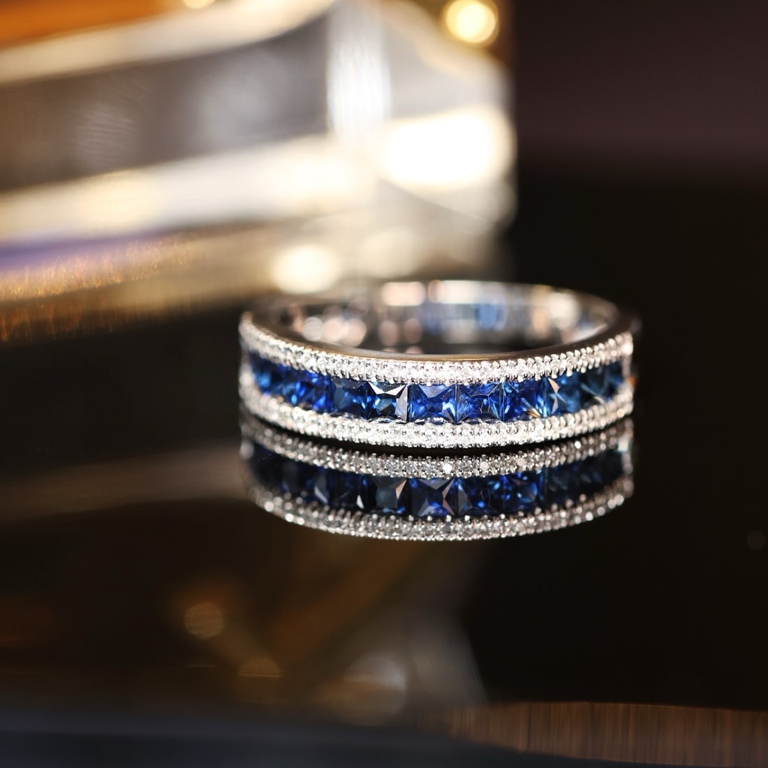 14k Gold 1.18 Ctw Natural Sapphire & Diamond Ring - 4