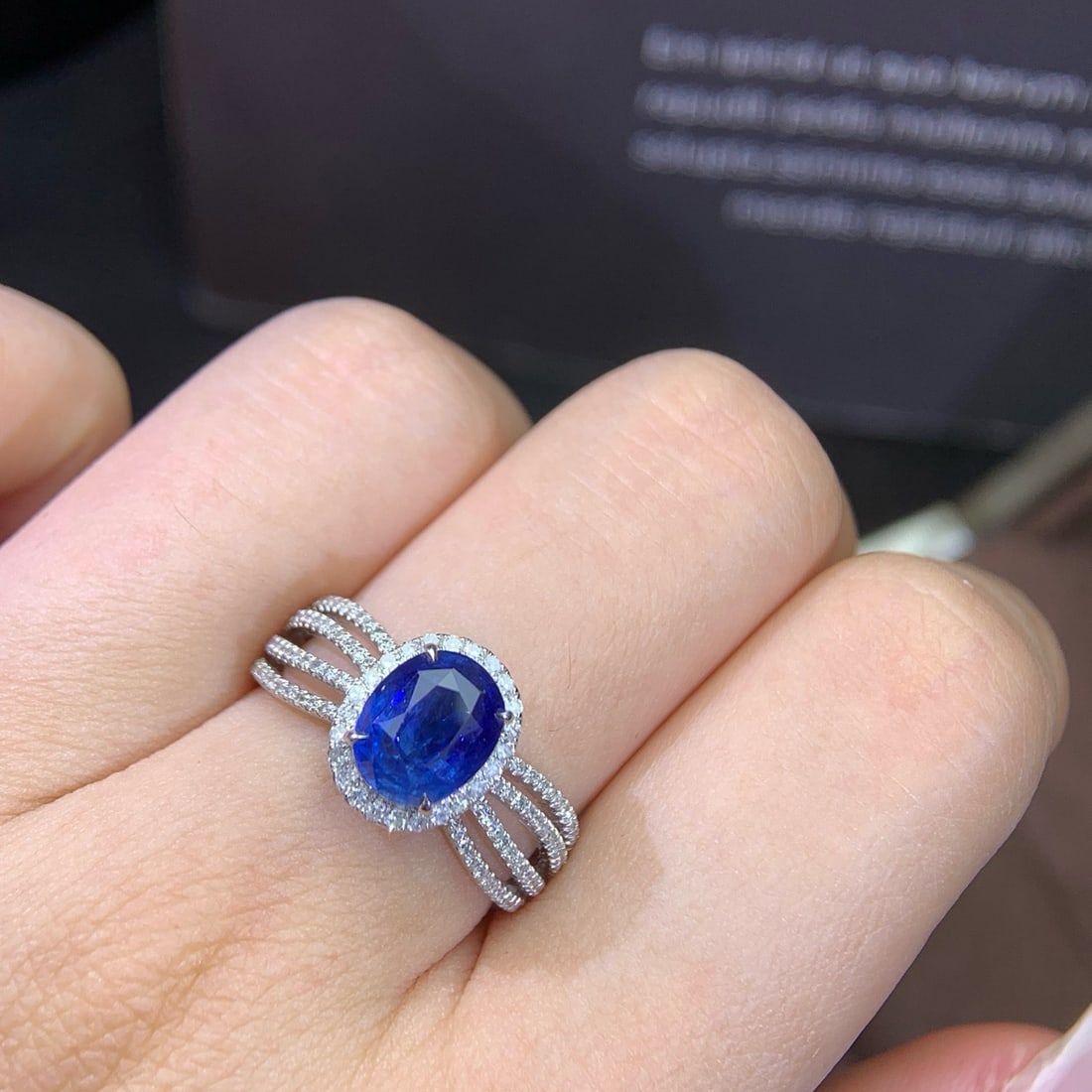 14k Gold 3.00 Ctw Natural Sapphire & Diamond Ring - 6