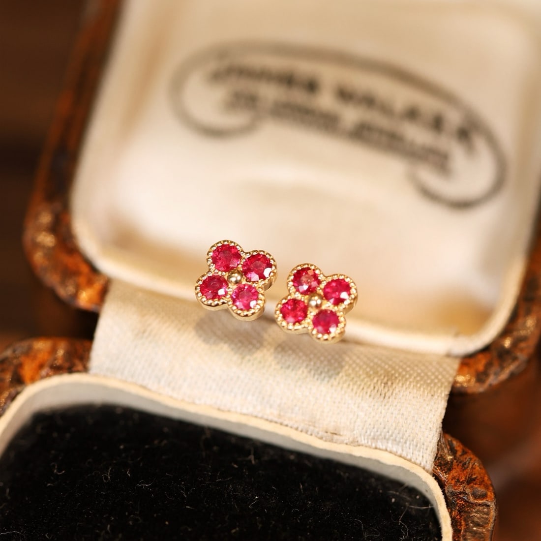 14k Gold 0.27 Ct Natural Ruby Earrings - 4