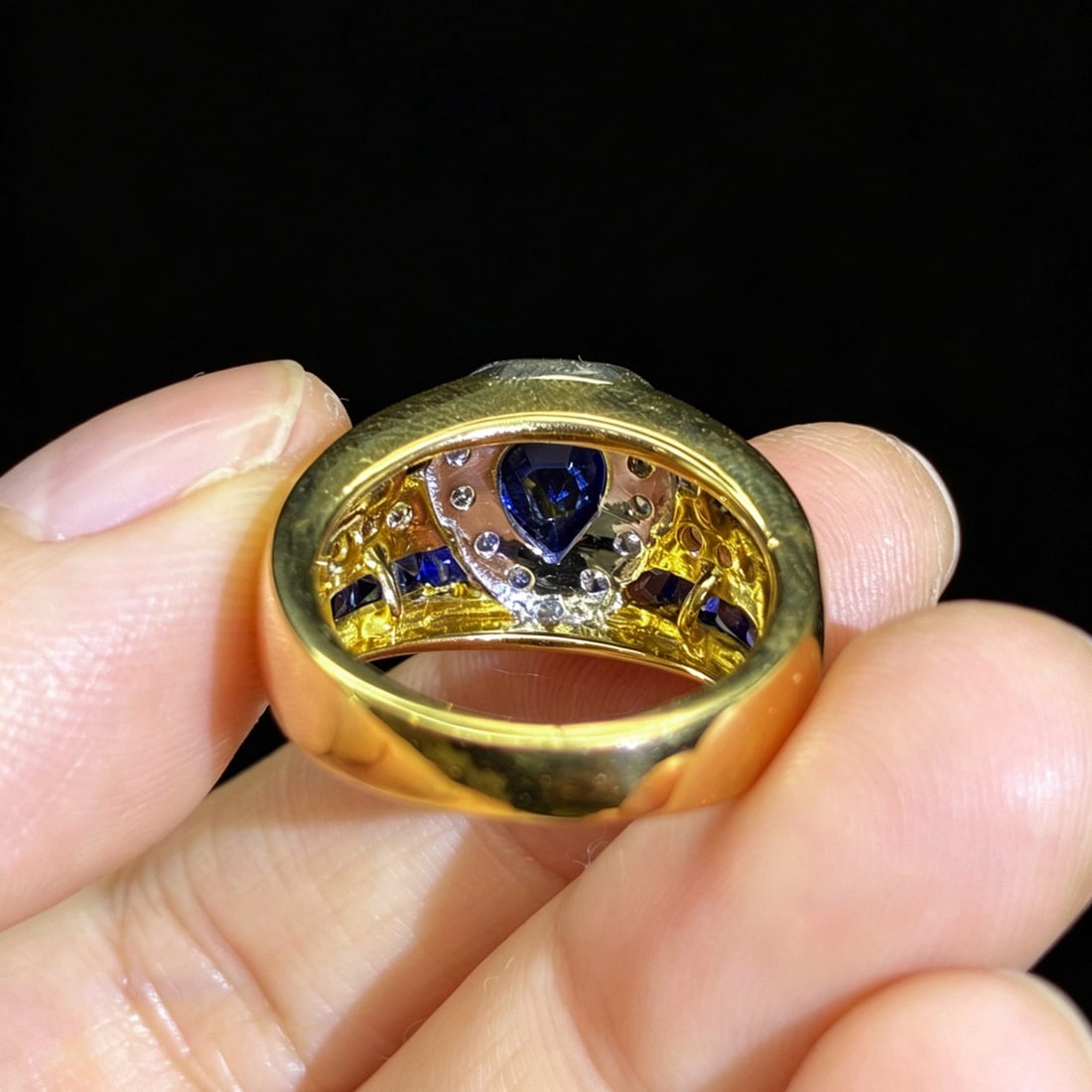 14k Gold 2.23 Ctw Natural Sapphire & Diamond Ring - 5