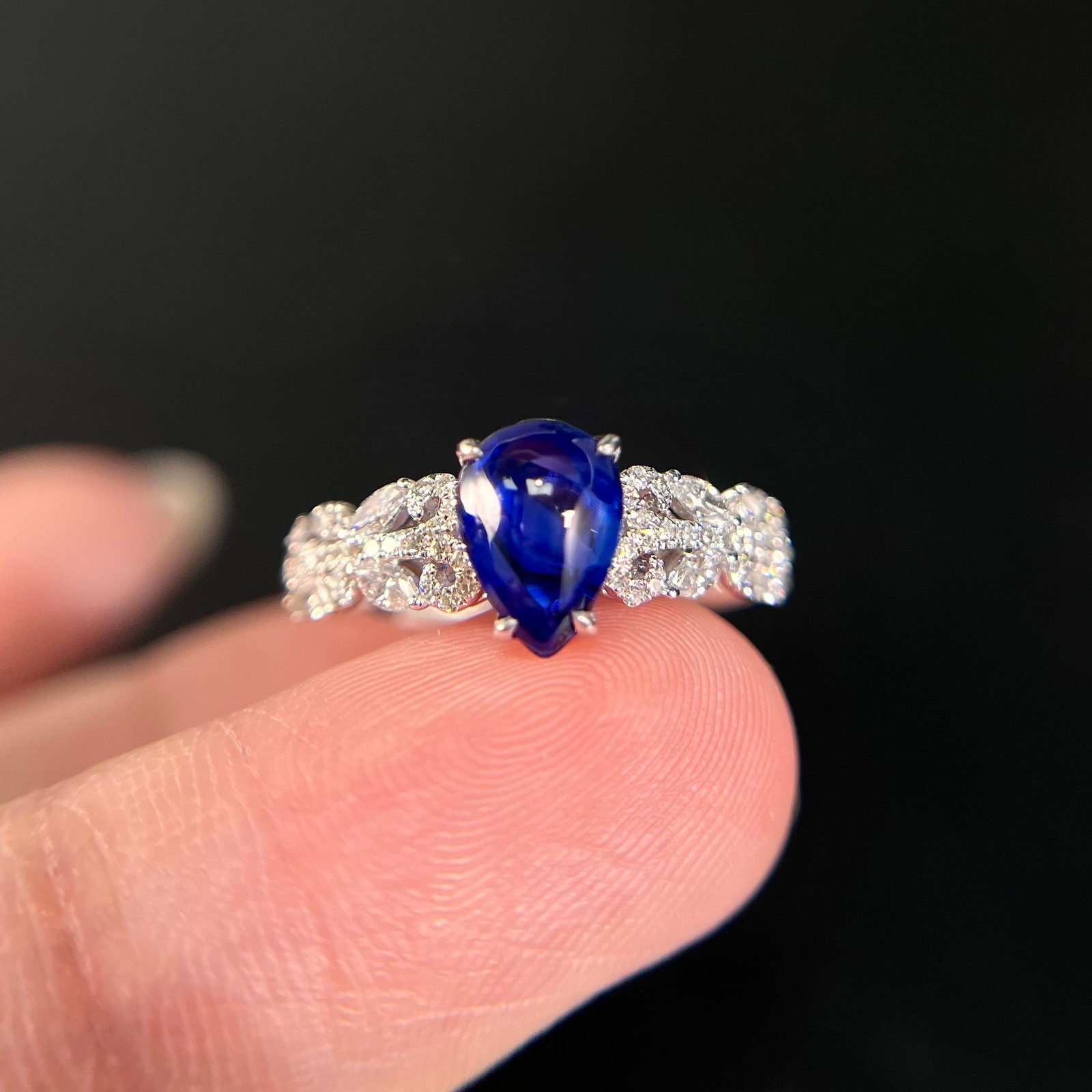 14k Gold 1.55 Ctw Natural Sapphire & Diamond Ring - 3