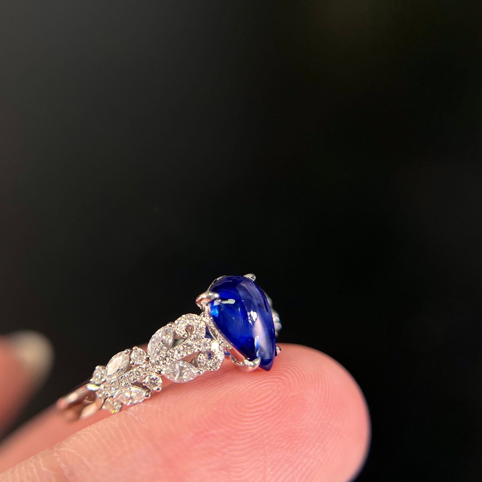 14k Gold 1.55 Ctw Natural Sapphire & Diamond Ring - 4