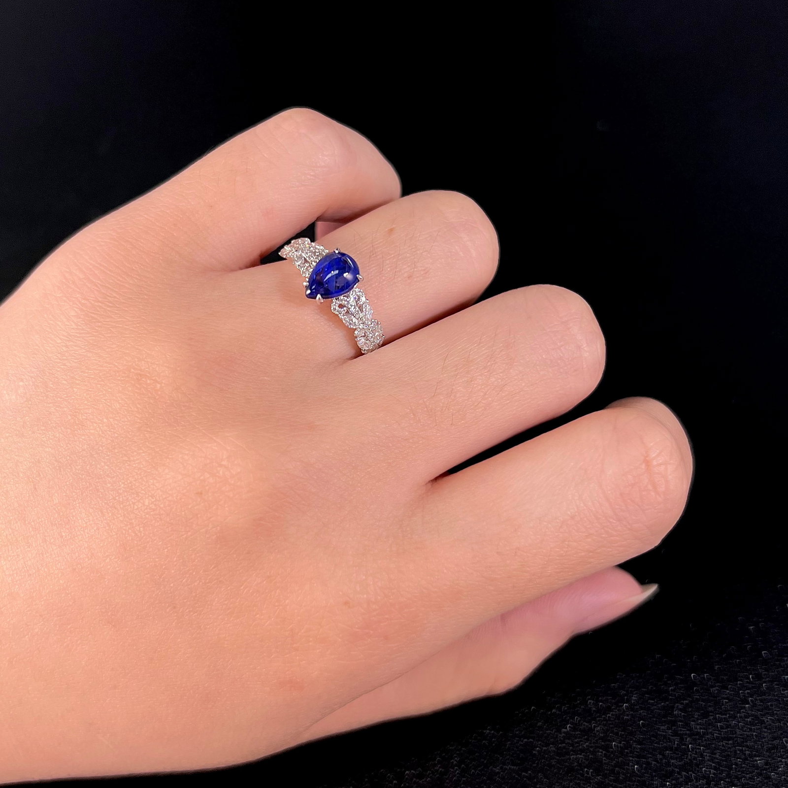 14k Gold 1.55 Ctw Natural Sapphire & Diamond Ring - 5