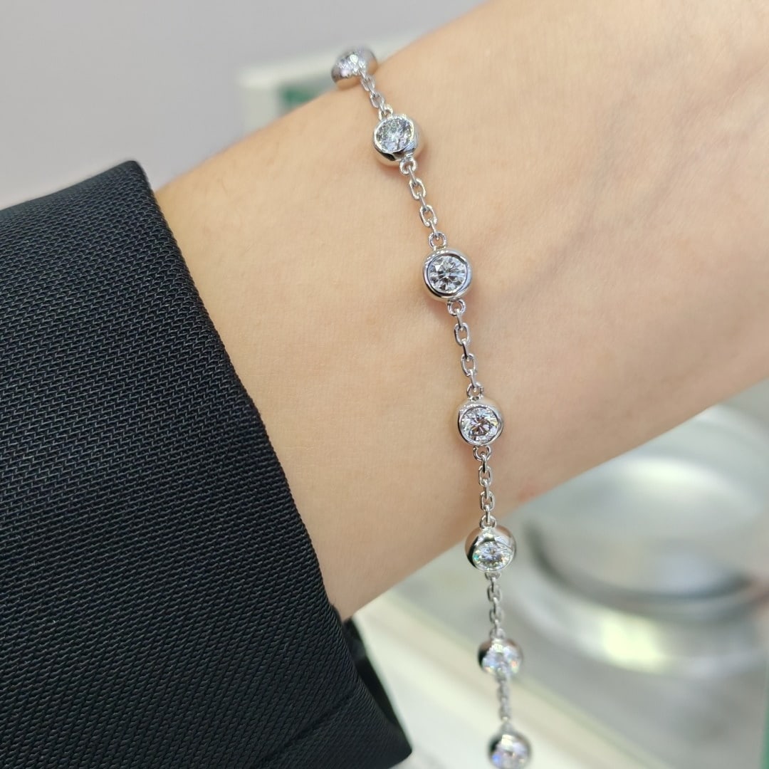 14k Gold 1.76 Ct Natural H Diamond Bracelet - 6