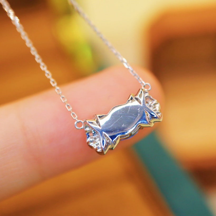 14k Gold 1.21 Ctw Natural Sapphire & Diamond Necklace - 5