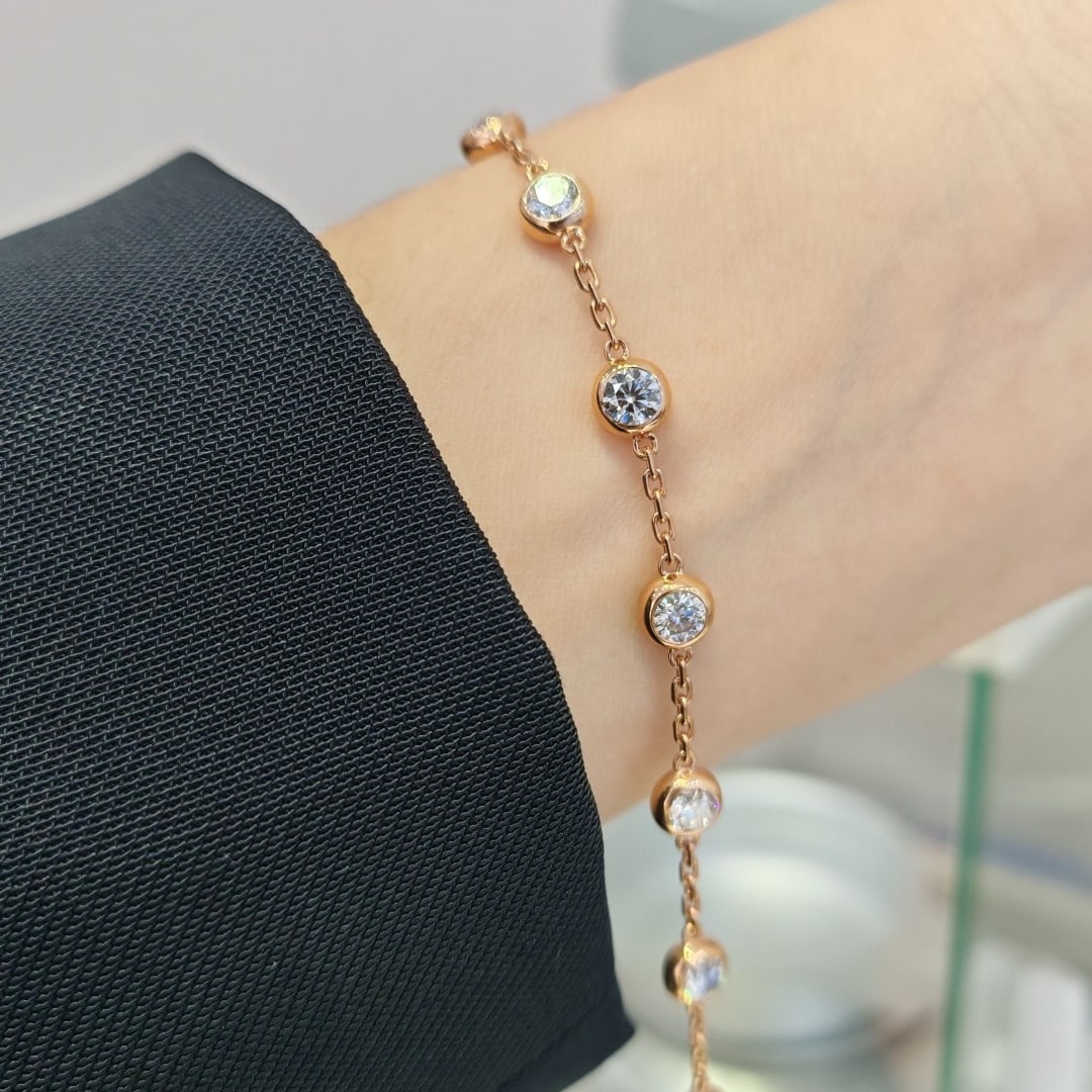 14k Gold 1.89 Ct Natural H Diamond Bracelet - 5