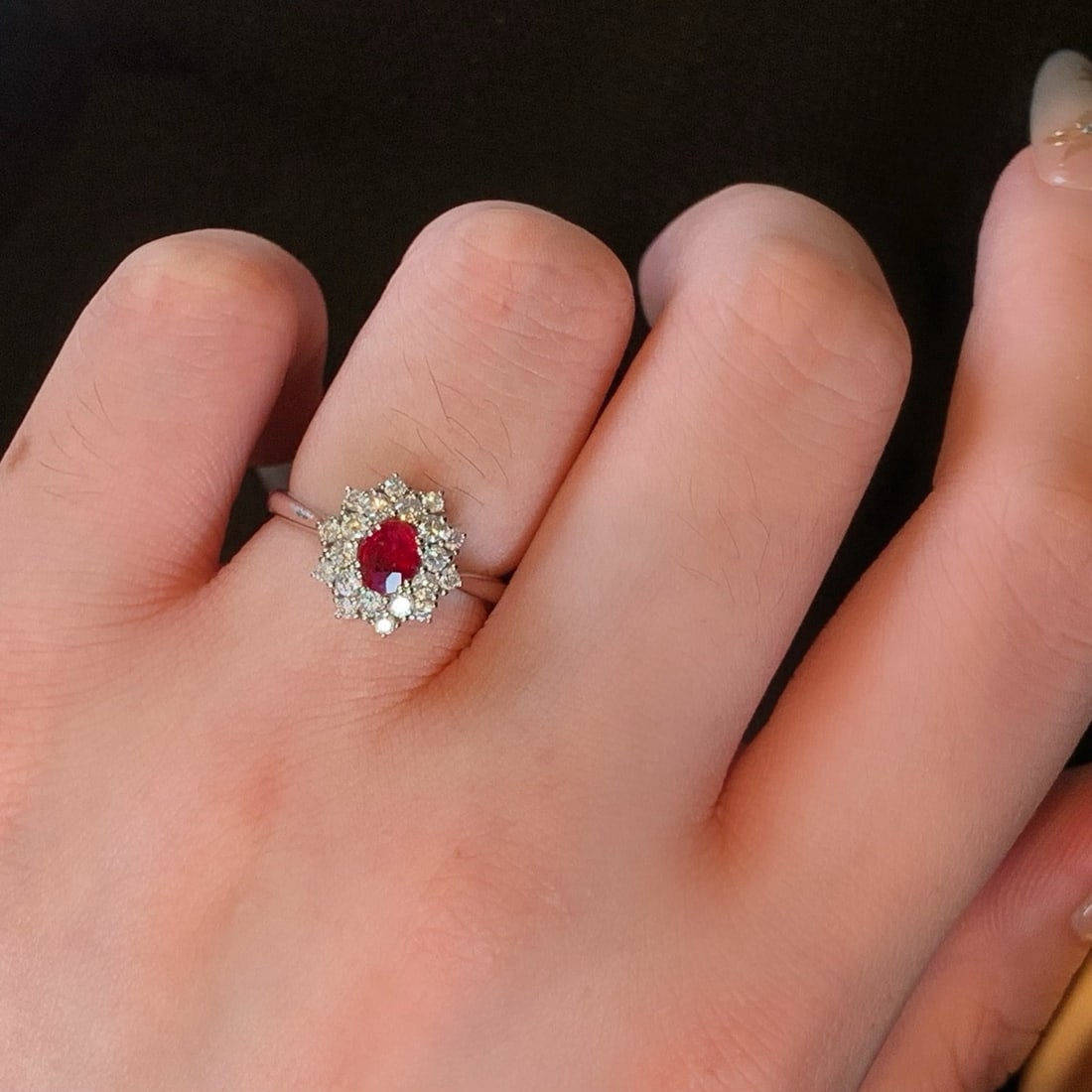 14k Gold 0.93 Ctw Natural Ruby & Diamond Ring - 5