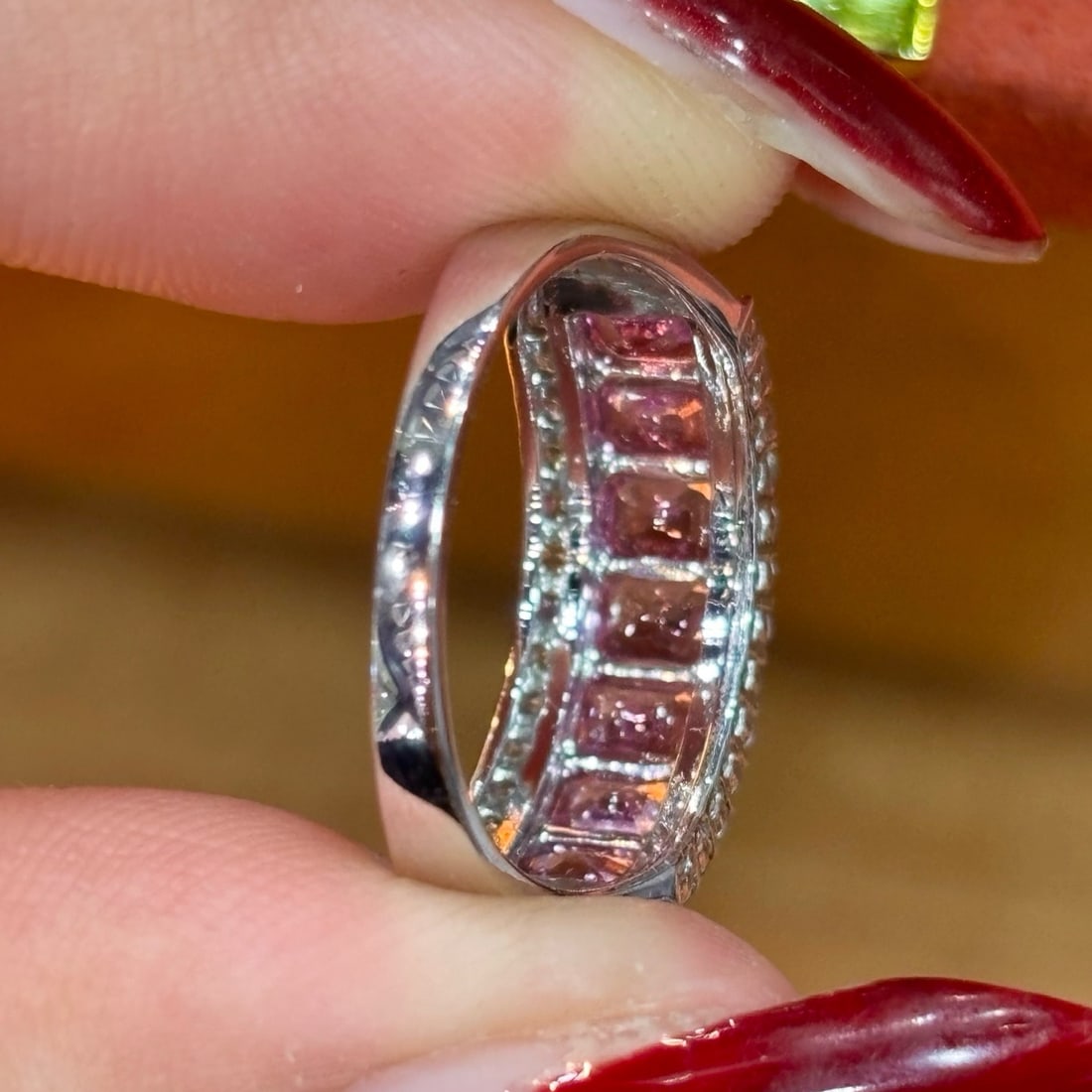14k Gold 1.9 Ct Natural Sapphire & Diamond Ring - 7