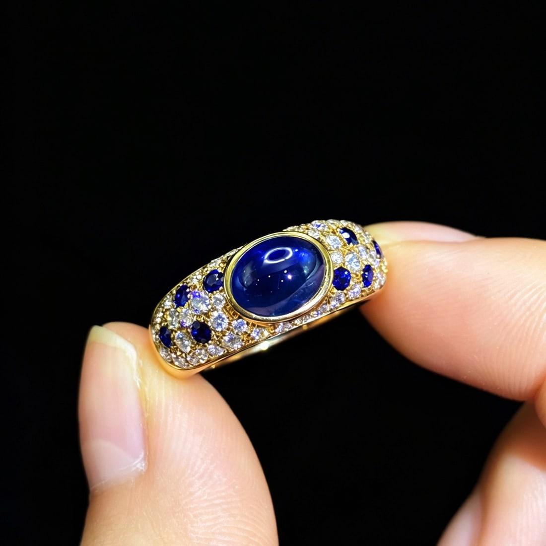 14k Gold 2.87 Ctw Natural Sapphire & Diamond Ring - 2
