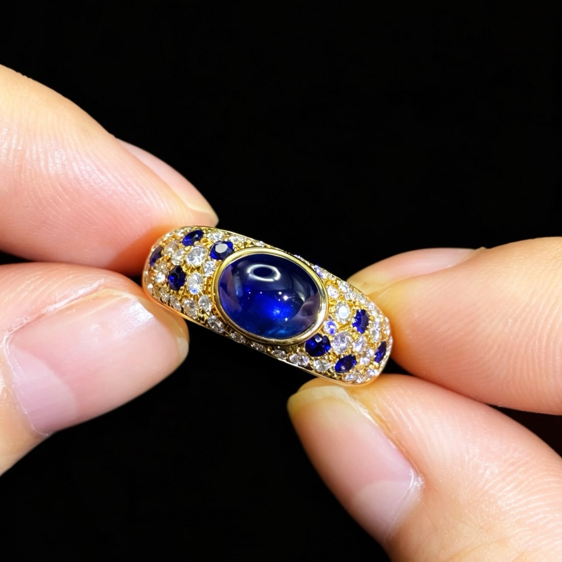 14k Gold 2.87 Ctw Natural Sapphire & Diamond Ring - 3