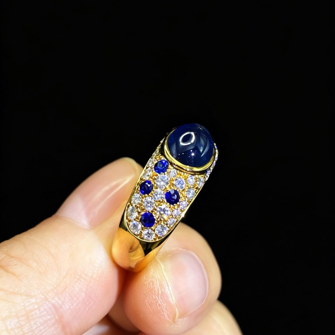 14k Gold 2.87 Ctw Natural Sapphire & Diamond Ring - 4