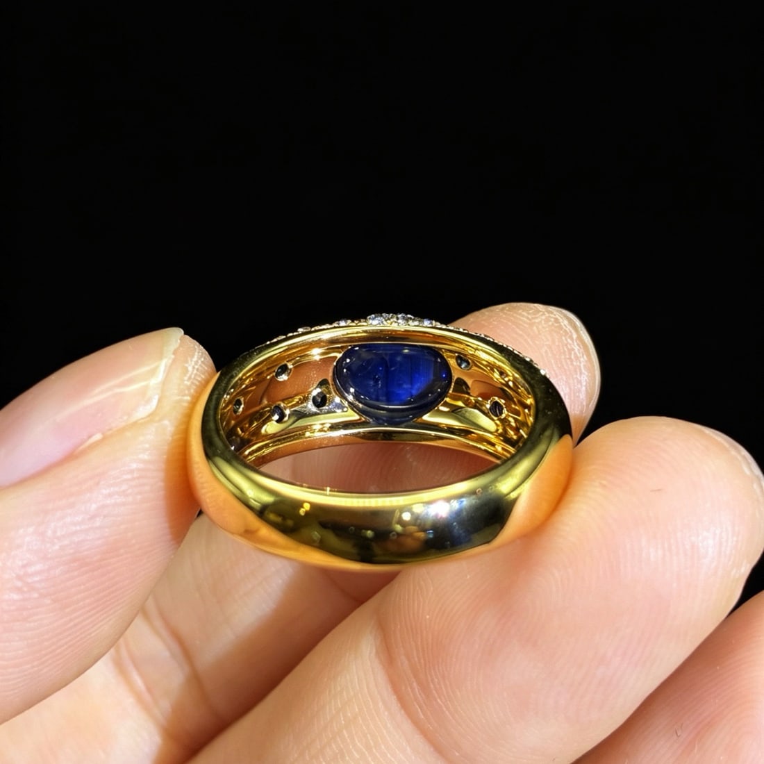 14k Gold 2.87 Ctw Natural Sapphire & Diamond Ring - 5