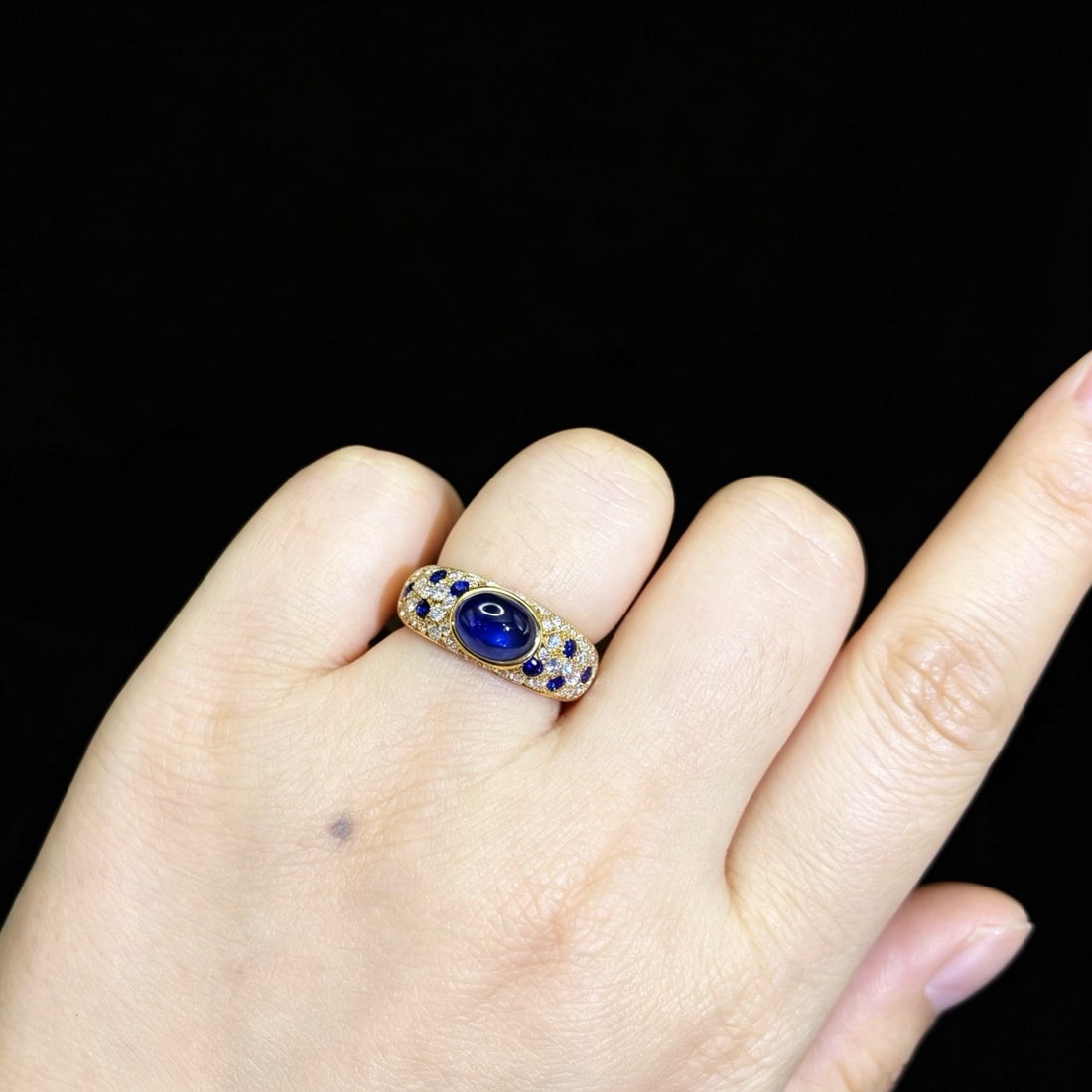14k Gold 2.87 Ctw Natural Sapphire & Diamond Ring - 6