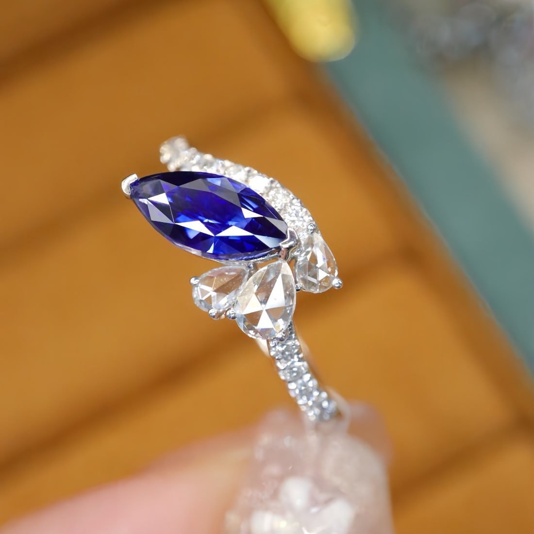 14k Gold 1.29 Ctw Natural Sapphire & Diamond Ring - 3