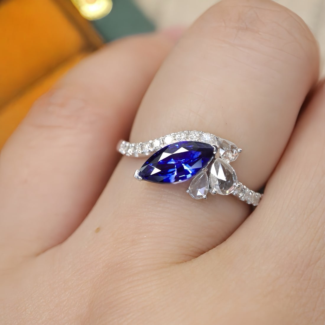 14k Gold 1.29 Ctw Natural Sapphire & Diamond Ring - 5