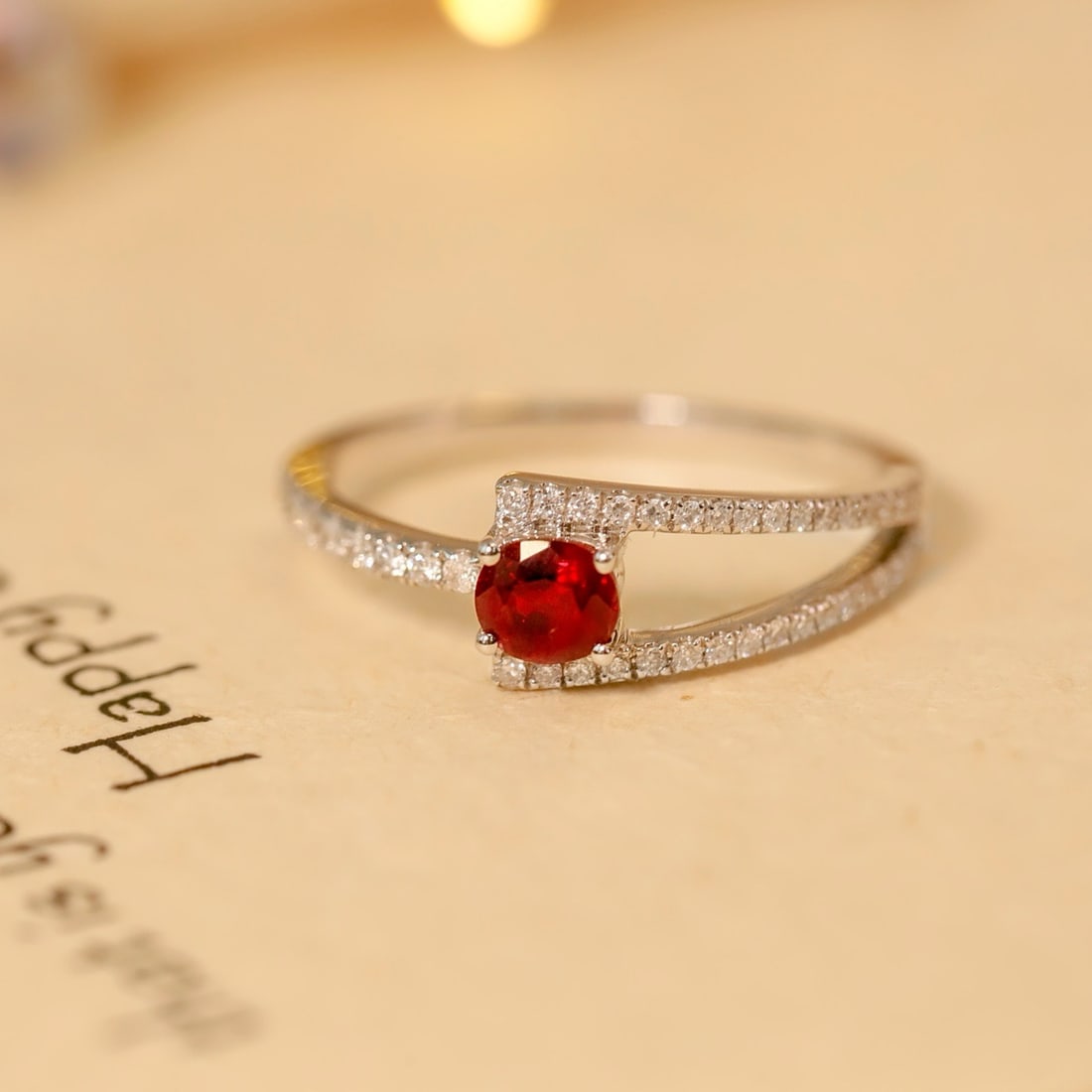 14k Gold 0.62 Ctw Natural Ruby & Diamond Ring - 6
