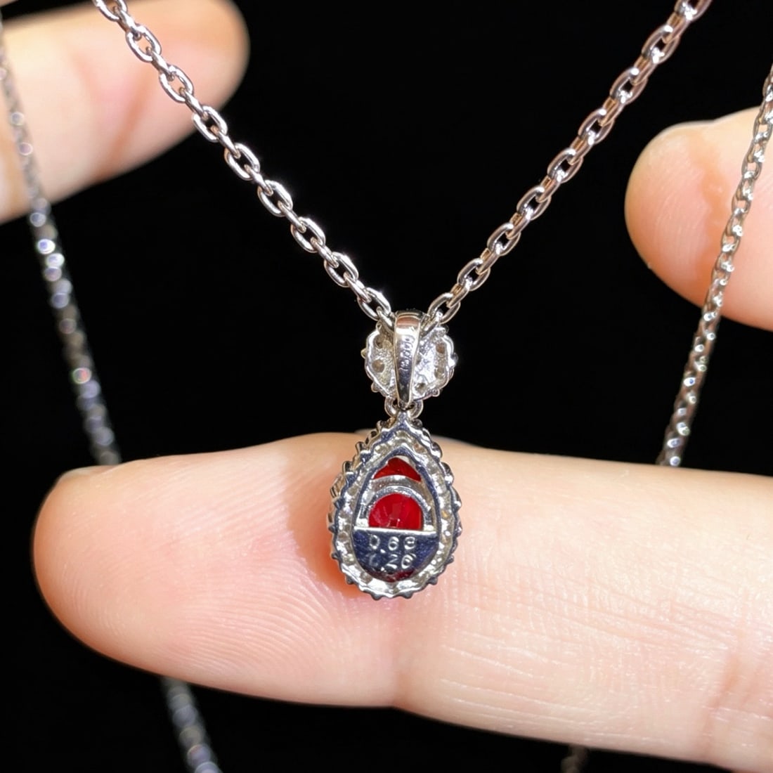 14k Gold 0.89 Ctw Natural Ruby & Diamond Necklace - 5