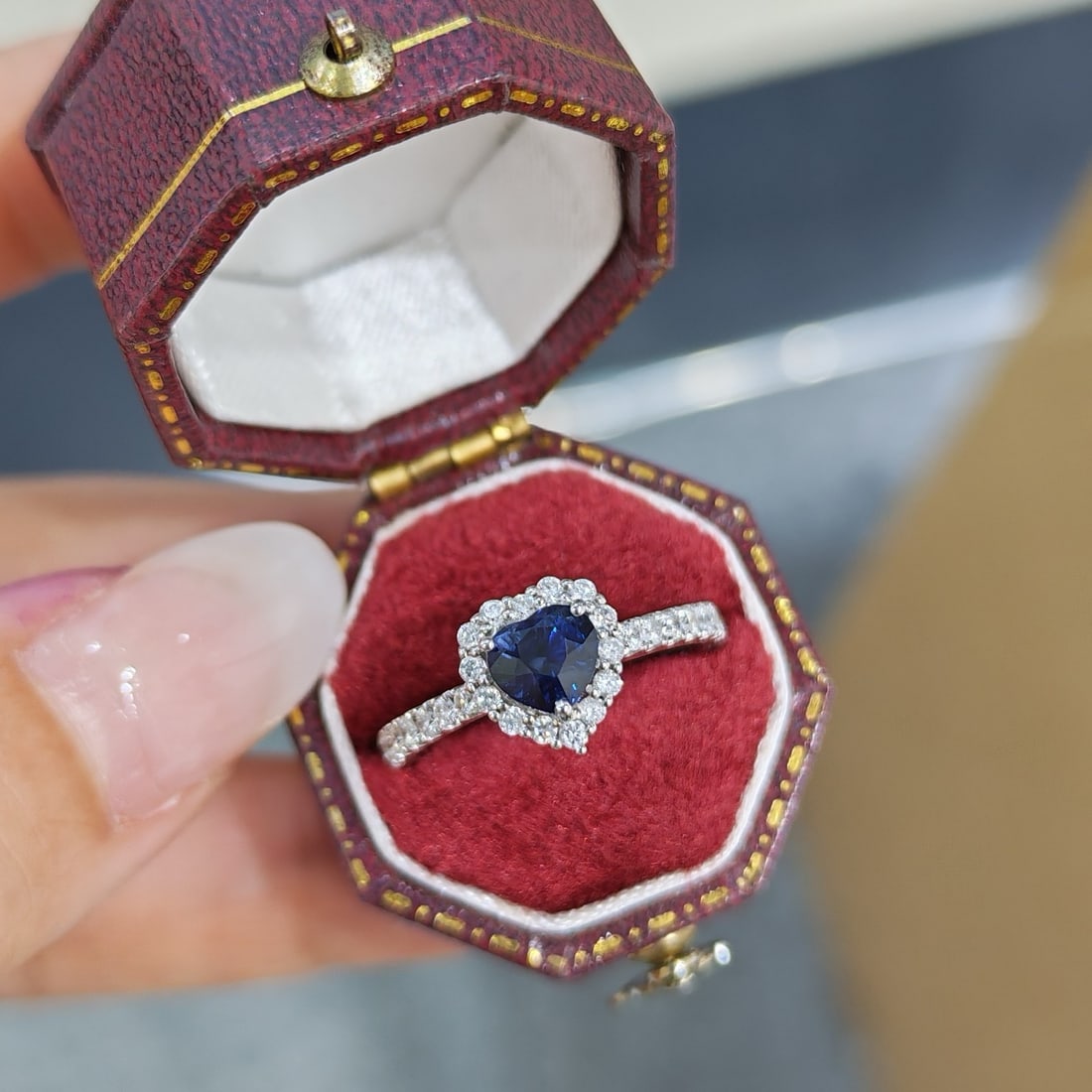 14k Gold 1.41 Ctw Natural Sapphire & Diamond Ring - 2