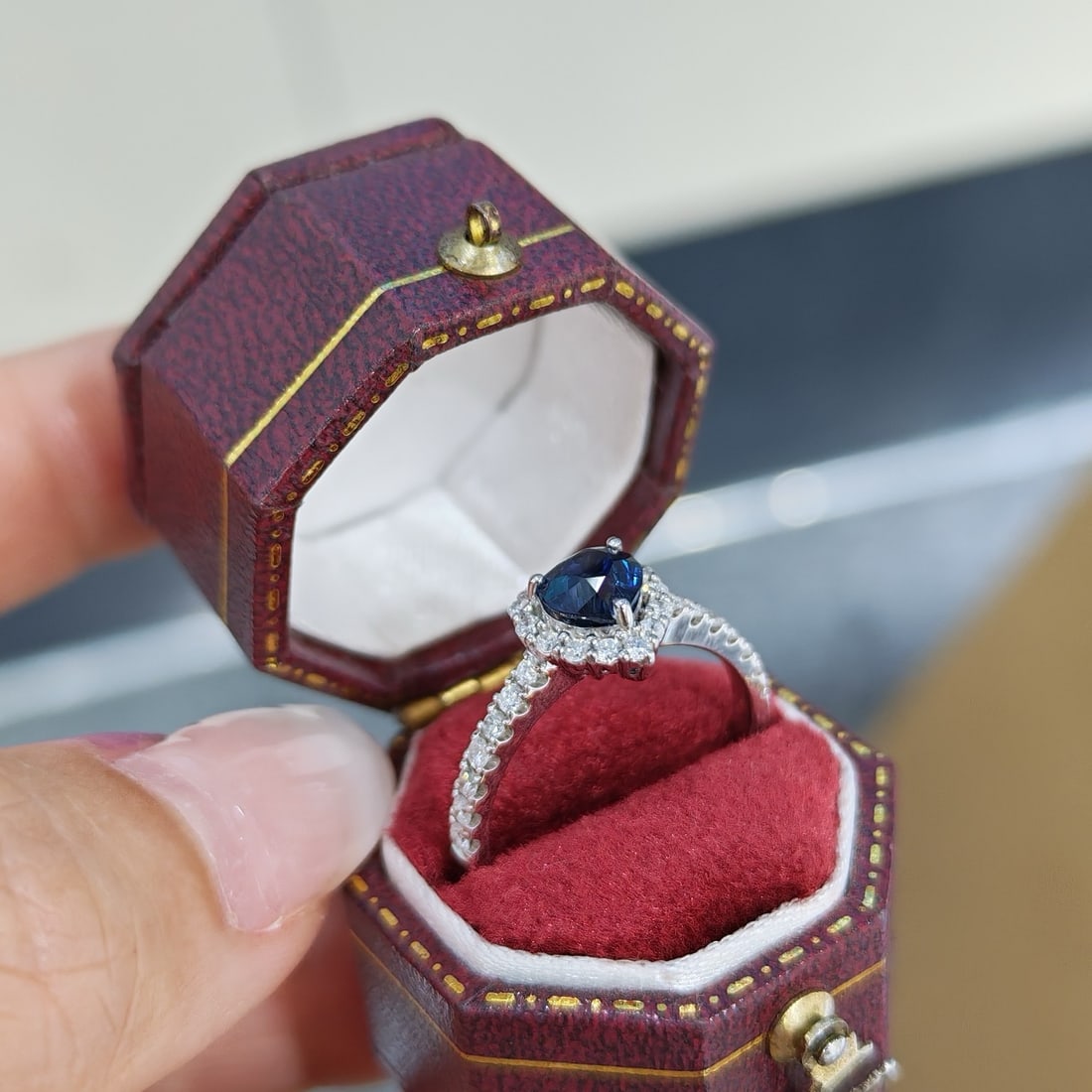 14k Gold 1.41 Ctw Natural Sapphire & Diamond Ring - 5