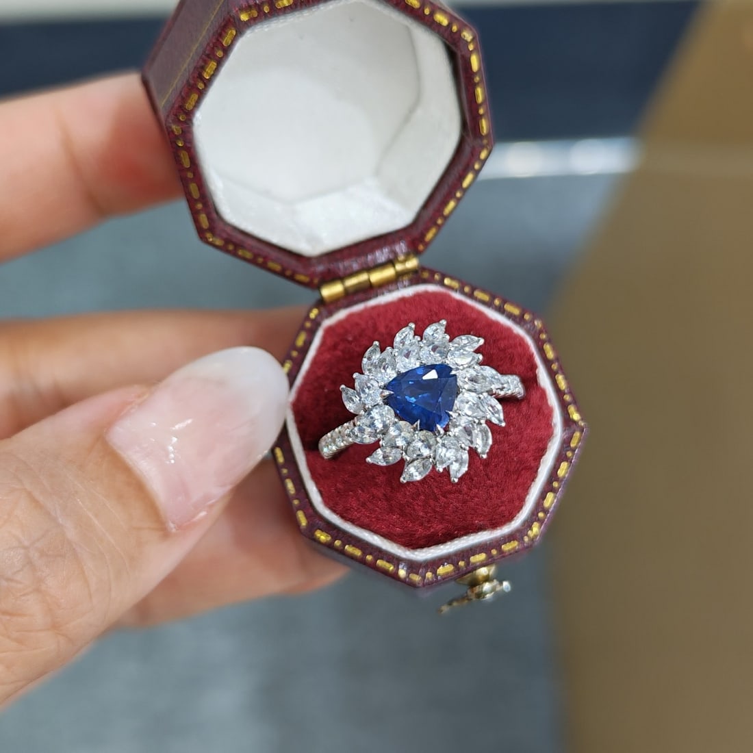 14k Gold 1.29 Ctw Natural Sapphire & Diamond Ring - 5