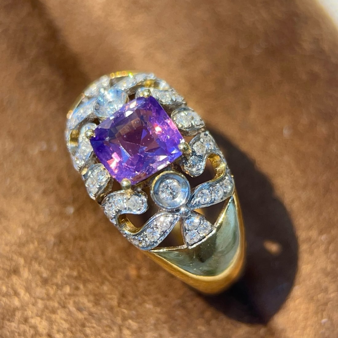 14k Gold 1.59 Ctw Natural Sapphire & Diamond Ring - 4