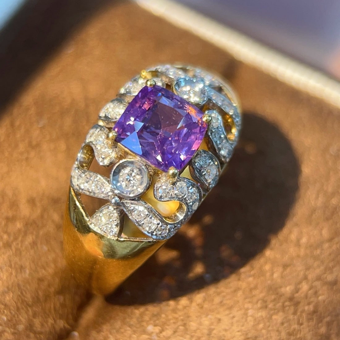 14k Gold 1.59 Ctw Natural Sapphire & Diamond Ring - 5