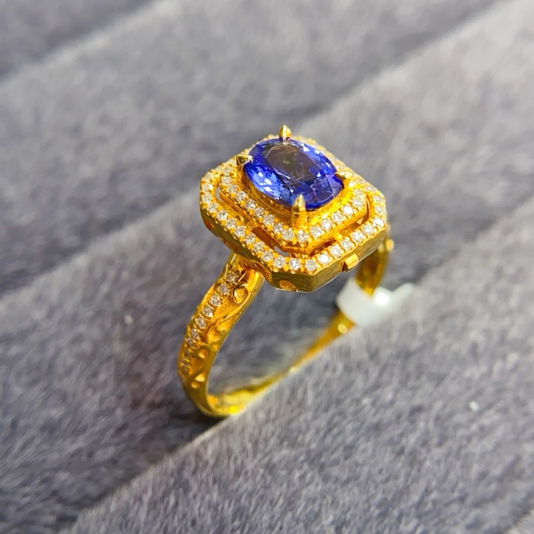 14k Gold 1.2 Ct Natural Sapphire & Diamond Ring/pendant( Without Chain ) - 2