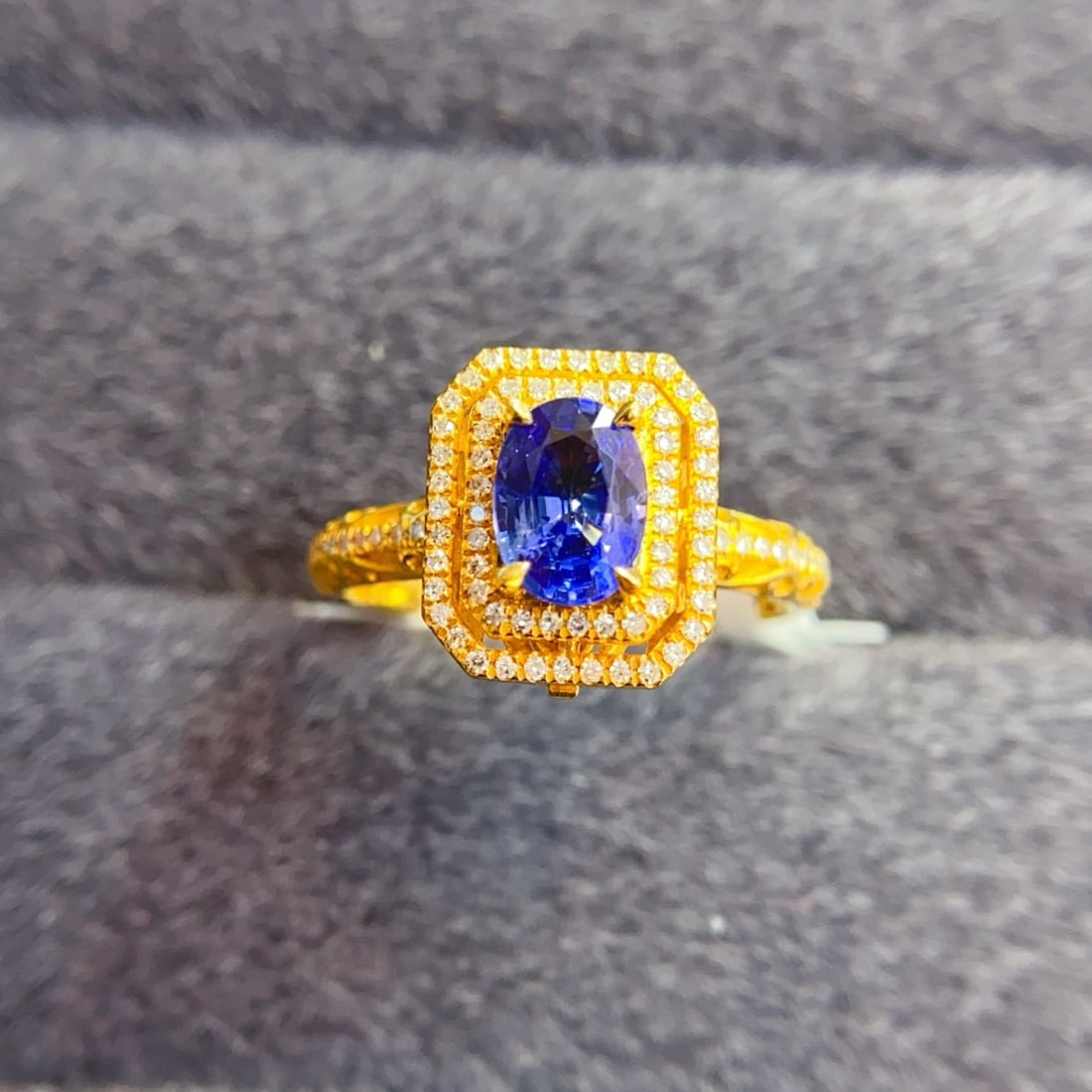 14k Gold 1.2 Ct Natural Sapphire & Diamond Ring/pendant( Without Chain ) - 3