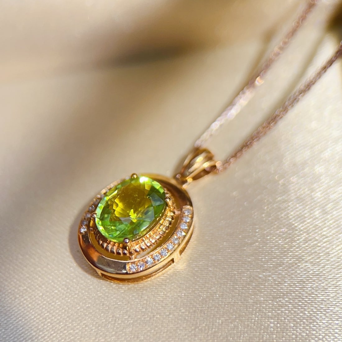 14k Gold 1.81 Ctw Natural Tourmaline & Diamond Pendant( Without Chain ) - 5