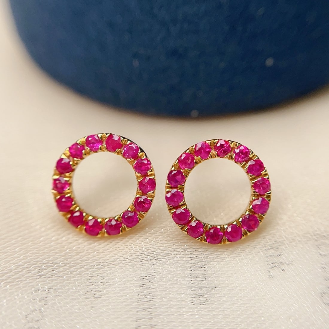 14k Gold 1.00 Ct Natural Ruby Earrings (1 of 7)