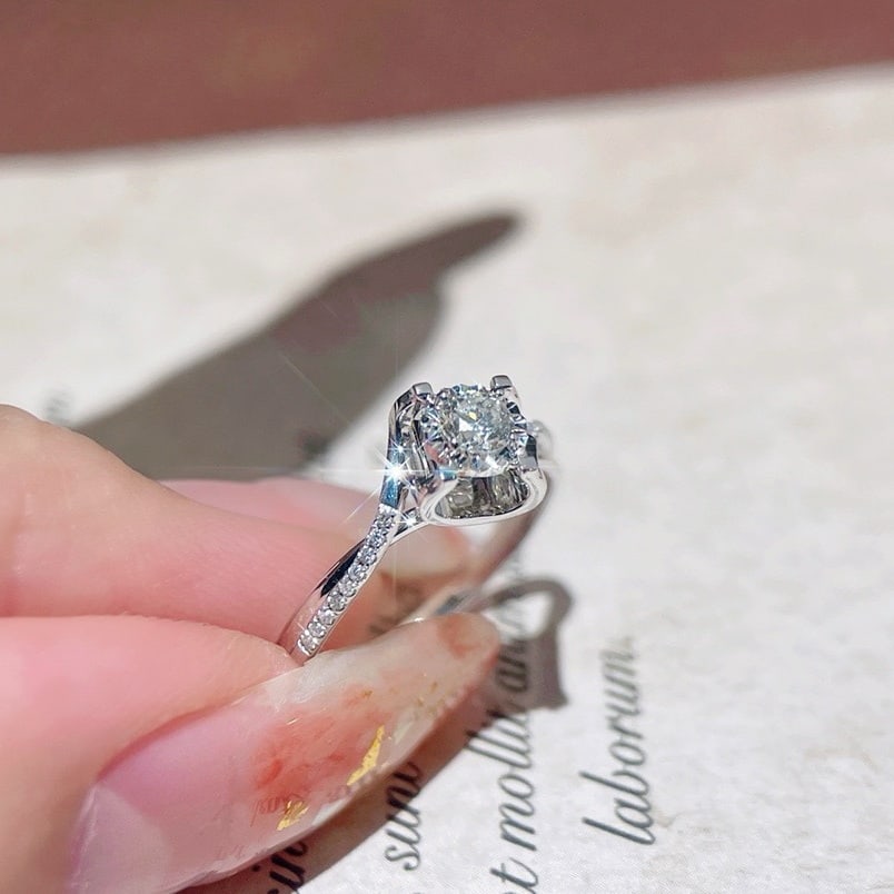 14k Gold 0.3 Ctw Natural H Diamond Ring - 2
