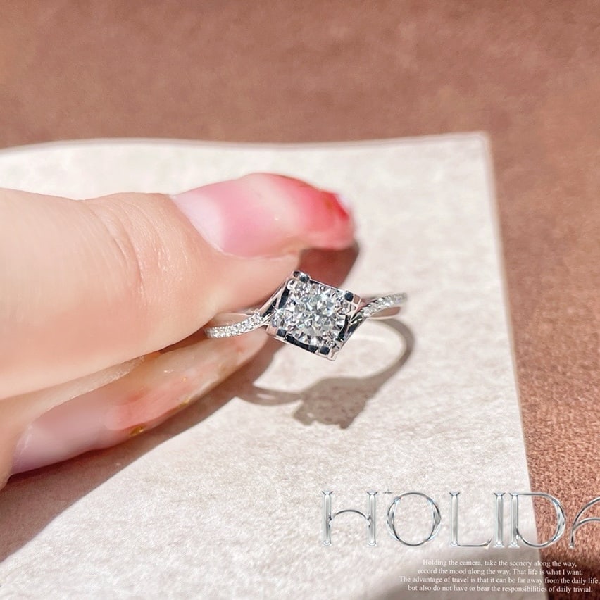 14k Gold 0.3 Ctw Natural H Diamond Ring - 3