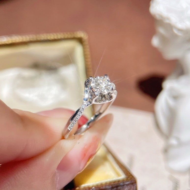 14k Gold 0.3 Ctw Natural H Diamond Ring - 5