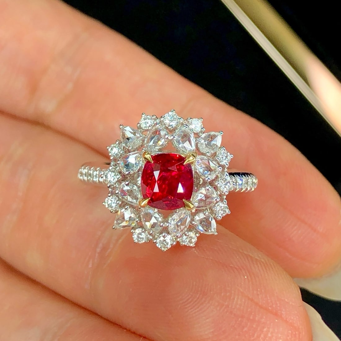 14k Gold 1.59 Ctw Natural Spinel & Diamond Ring - 2