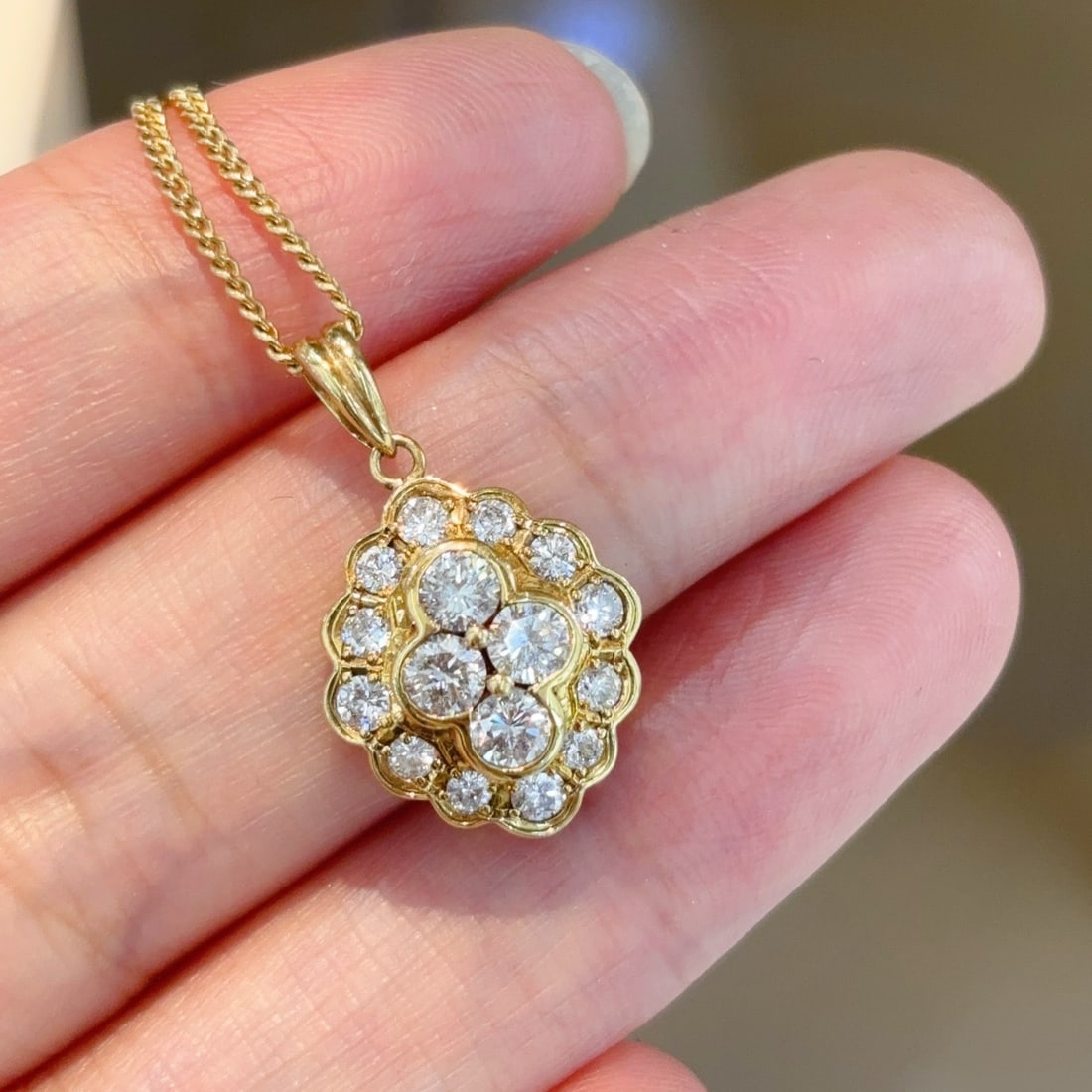 14k Gold 1.02 Ct Natural H Diamond Necklace - 6