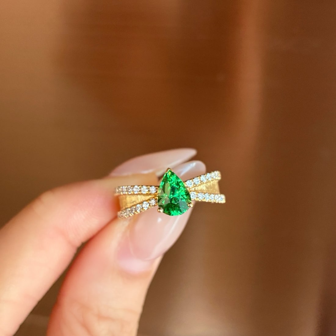 14k Gold 1.59 Ctw Natural Tsavorite & Diamond Ring - 2