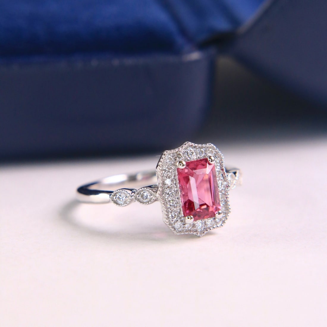 14k Gold 1.23 Ctw Natural Spinel & Diamond Ring - 3