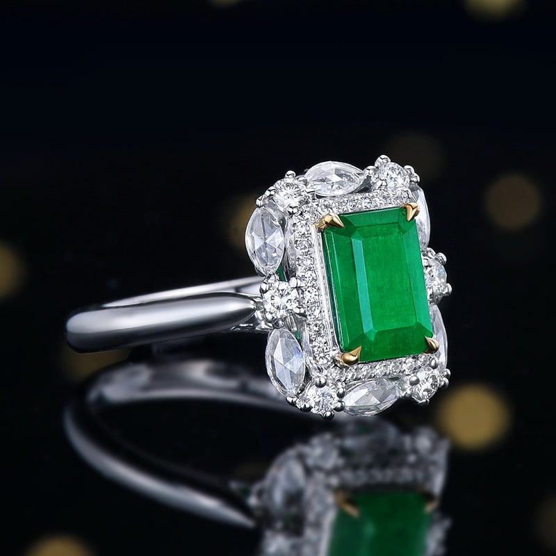 14k Gold 1.99 Ctw Natural Emerald & Diamond Ring/pendant( Without Chain ) - 5