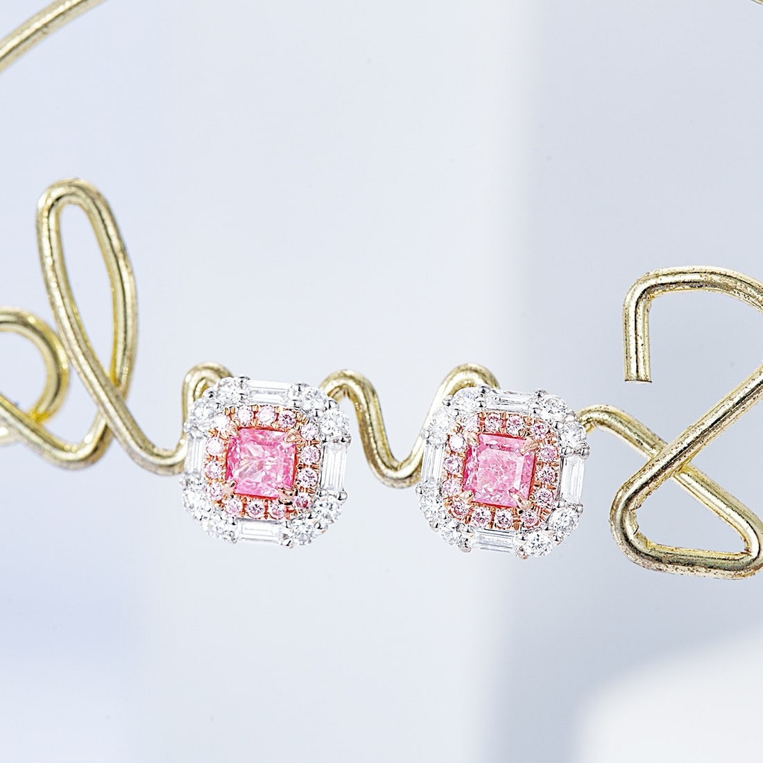 14k Gold 0.56 Ctw Natural Spinel & Diamond Earrings - 2